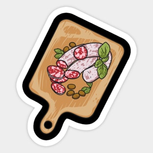 Salami and Olives on Tray Platter Sticker